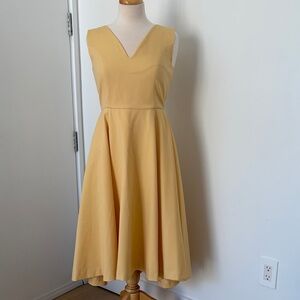 Elegant Yellow Sleeveless Dress formal